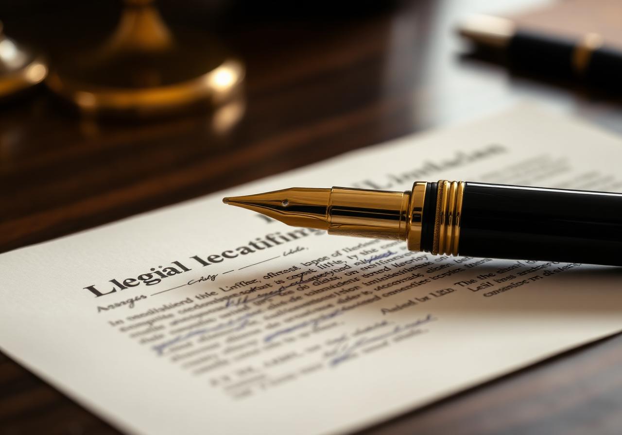 Caneta sobre documentos jurídicos